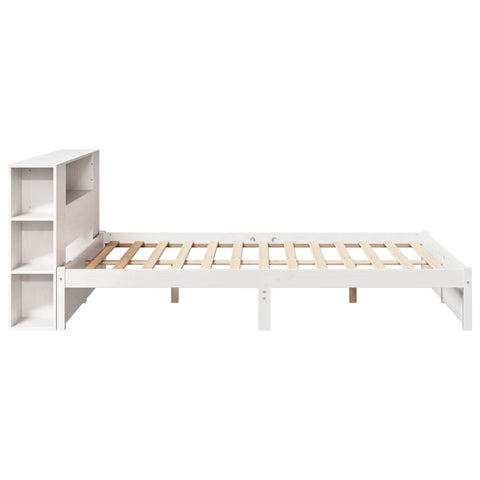 vidaXL Bookcase Bed without Mattress White 150x200cm King Size Solid Wood Pine