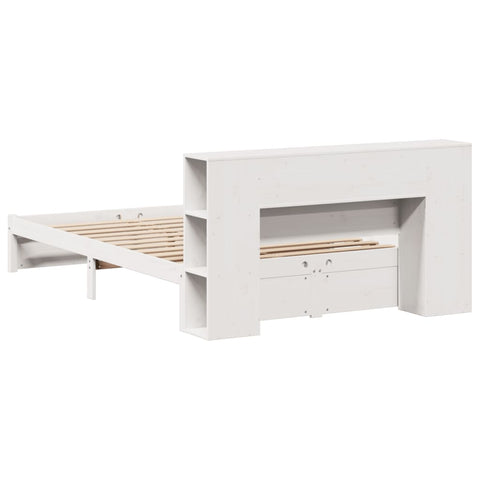 vidaXL Bookcase Bed without Mattress White 150x200cm King Size Solid Wood Pine