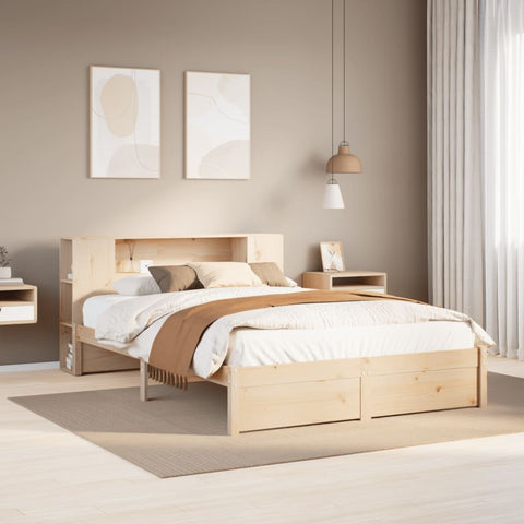 vidaXL Bookcase Bed without Mattress 160x200cm Solid Wood Pine