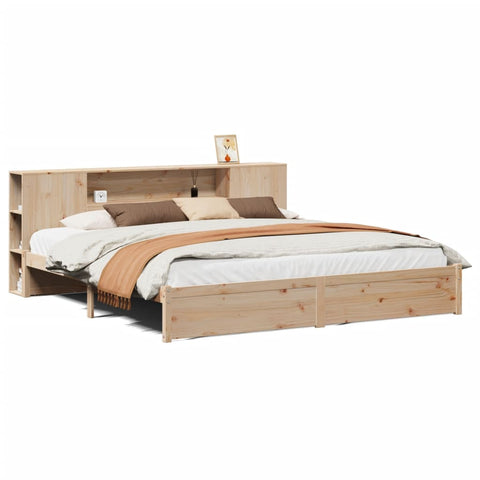 vidaXL Bookcase Bed without Mattress 180x200cm Super King Solid Wood Pine