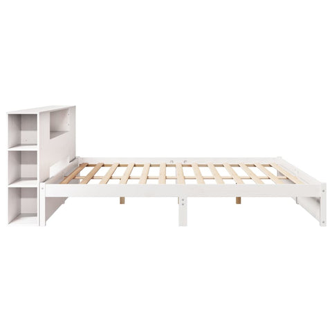 vidaXL Bookcase Bed without Mattress White 200x200cm Solid Wood Pine