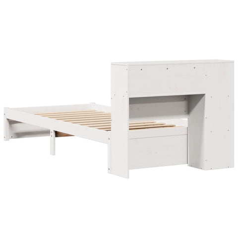 vidaXL Bookcase Bed without Mattress White 75x190cm Small Single Solid Wood Pine