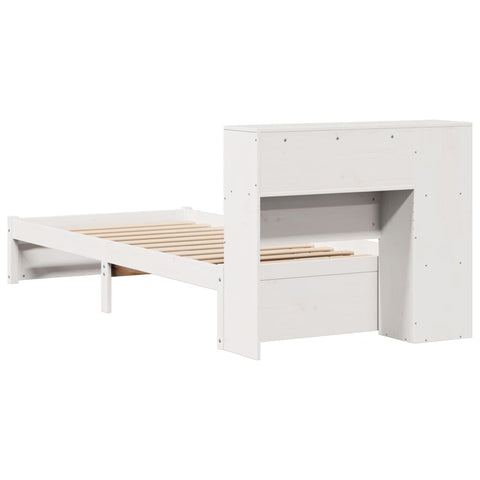 vidaXL Bookcase Bed without Mattress White 90x190cm Single Solid Wood Pine