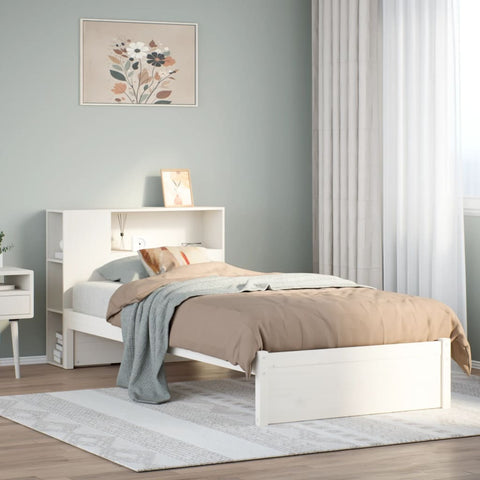 vidaXL Bookcase Bed without Mattress White 100x200cm Solid Wood Pine