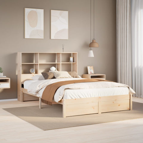 vidaXL Bookcase Bed without Mattress 120x190cm Small Double Solid Wood Pine