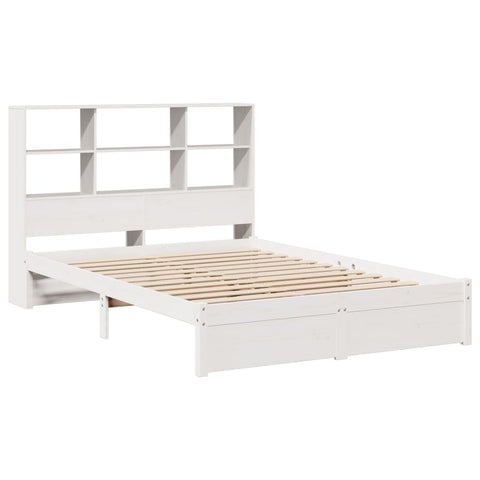 vidaXL Bookcase Bed without Mattress White 140x190cm Solid Wood Pine