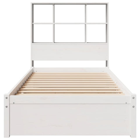 vidaXL Bookcase Bed without Mattress White 90x200cm Solid Wood Pine