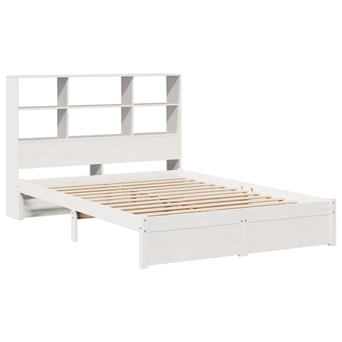 vidaXL Bookcase Bed without Mattress White 120x200cm Solid Wood Pine