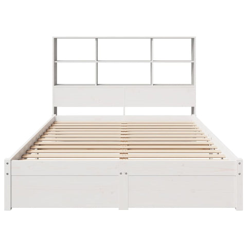 vidaXL Bookcase Bed without Mattress White 120x200cm Solid Wood Pine