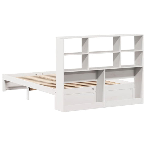 vidaXL Bookcase Bed without Mattress White 120x200cm Solid Wood Pine