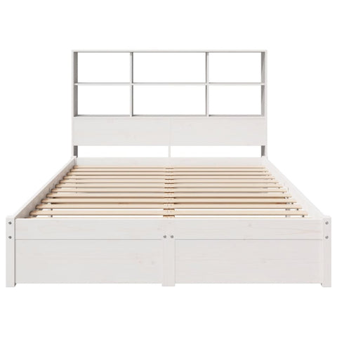 vidaXL Bookcase Bed without Mattress White 140x200cm Solid Wood Pine