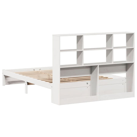 vidaXL Bookcase Bed without Mattress White 140x200cm Solid Wood Pine