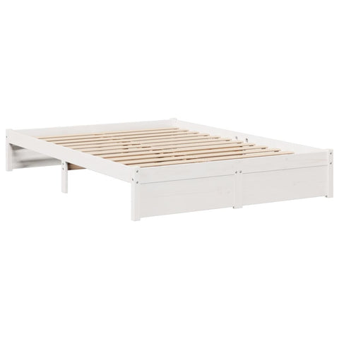 vidaXL Bookcase Bed without Mattress White 140x200cm Solid Wood Pine