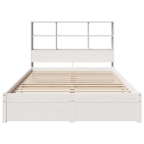 vidaXL Bookcase Bed without Mattress White 160x200cm Solid Wood Pine