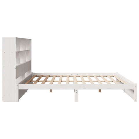 vidaXL Bookcase Bed without Mattress White 180x200cm Super King Solid Wood Pine