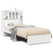vidaXL Bookcase Bed without Mattress White 75x190cm Small Single Solid Wood Pine