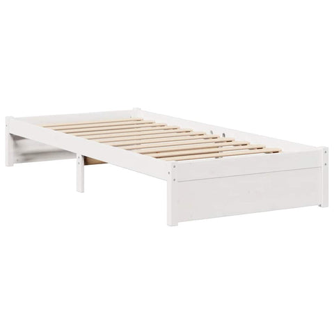vidaXL Bookcase Bed without Mattress White 75x190cm Small Single Solid Wood Pine