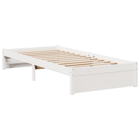 vidaXL Bookcase Bed without Mattress White 90x190cm Single Solid Wood Pine
