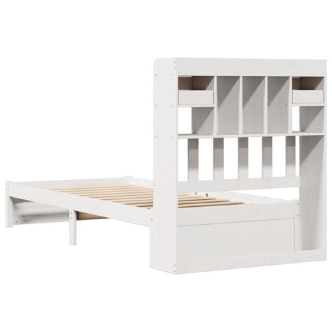 vidaXL Bookcase Bed without Mattress White 90x190cm Single Solid Wood Pine