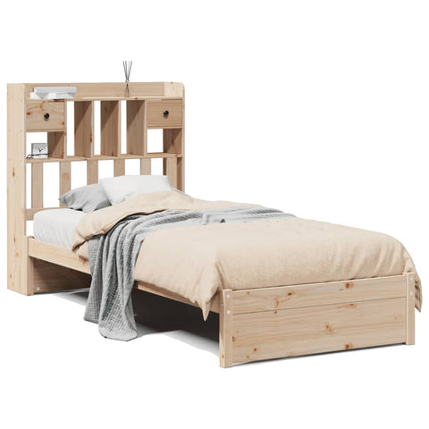 vidaXL Bookcase Bed without Mattress 90x200cm Solid Wood Pine