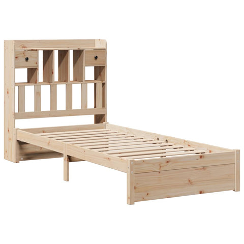 vidaXL Bookcase Bed without Mattress 90x200cm Solid Wood Pine