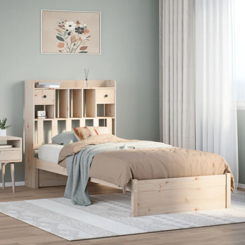 vidaXL Bookcase Bed without Mattress 90x200cm Solid Wood Pine