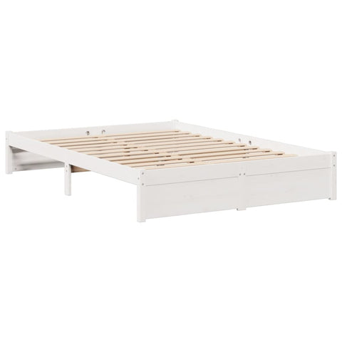 vidaXL Bookcase Bed without Mattress White 140x200cm Solid Wood Pine