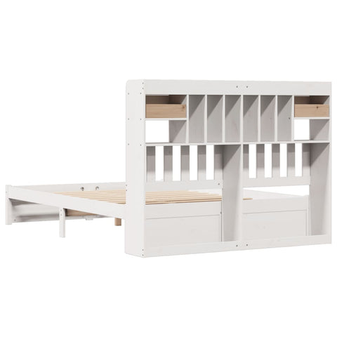 vidaXL Bookcase Bed without Mattress White 140x200cm Solid Wood Pine