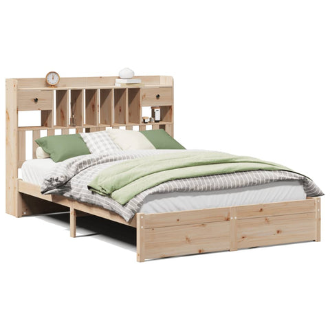 vidaXL Bookcase Bed without Mattress 150x200cm King Size Solid Wood Pine