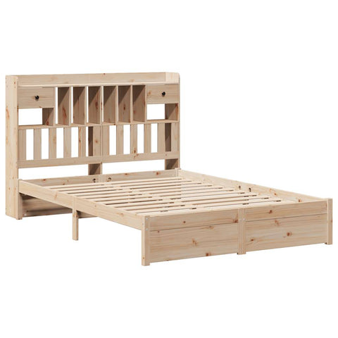vidaXL Bookcase Bed without Mattress 150x200cm King Size Solid Wood Pine