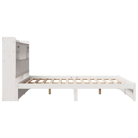 vidaXL Bookcase Bed without Mattress White 180x200cm Super King Solid Wood Pine