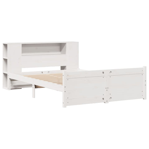 vidaXL Bookcase Bed without Mattress White 140x190cm Solid Wood Pine