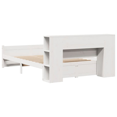vidaXL Bookcase Bed without Mattress White 140x190cm Solid Wood Pine