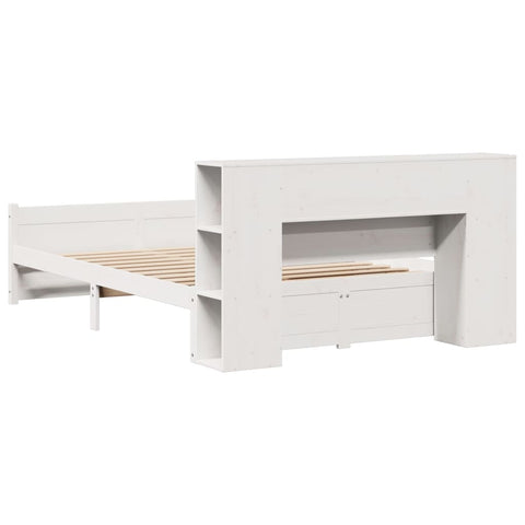 vidaXL Bookcase Bed without Mattress White 120x200cm Solid Wood Pine