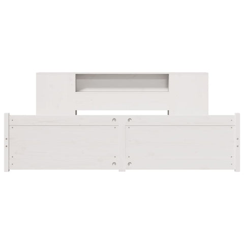 vidaXL Bookcase Bed without Mattress White 180x200cm Super King Solid Wood Pine