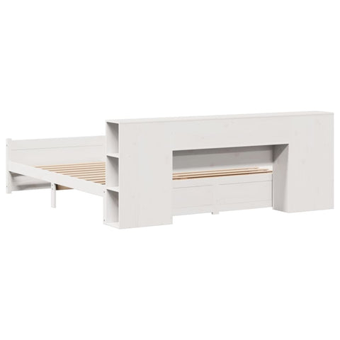 vidaXL Bookcase Bed without Mattress White 180x200cm Super King Solid Wood Pine