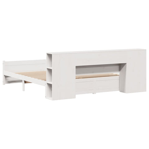 vidaXL Bookcase Bed without Mattress White 200x200cm Solid Wood Pine