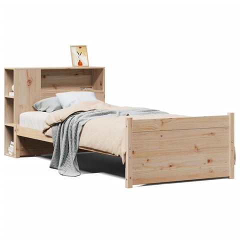 vidaXL Bookcase Bed without Mattress 75x190cm Small Single Solid Wood Pine