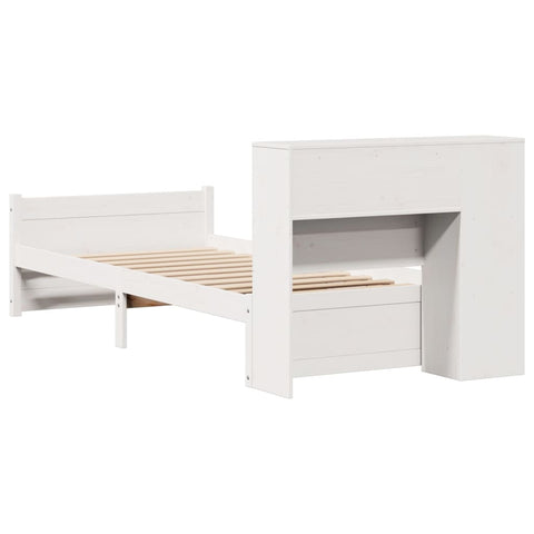 vidaXL Bookcase Bed without Mattress White 90x190cm Single Solid Wood Pine