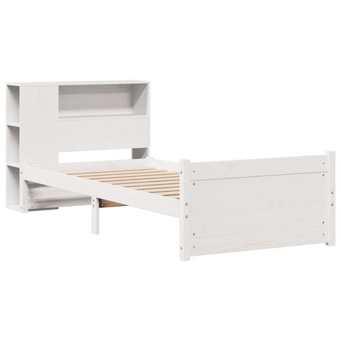 vidaXL Bookcase Bed without Mattress White 90x200cm Solid Wood Pine