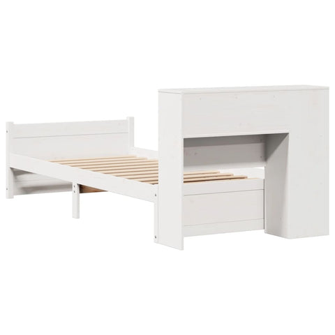 vidaXL Bookcase Bed without Mattress White 90x200cm Solid Wood Pine