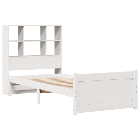 vidaXL Bookcase Bed without Mattress White 90x190cm Single Solid Wood Pine