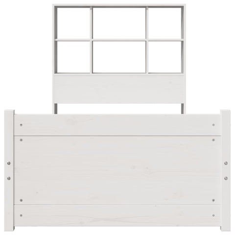 vidaXL Bookcase Bed without Mattress White 90x190cm Single Solid Wood Pine