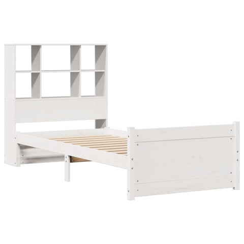 vidaXL Bookcase Bed without Mattress White 90x200cm Solid Wood Pine