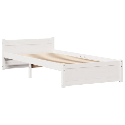vidaXL Bookcase Bed without Mattress White 90x200cm Solid Wood Pine