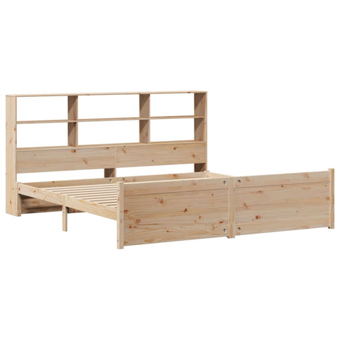 vidaXL Bookcase Bed without Mattress 200x200cm Solid Wood Pine