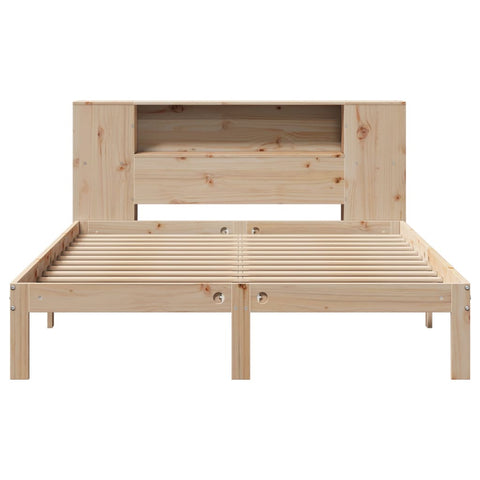 vidaXL Bookcase Bed without Mattress 135x190 cm Doouble Solid Wood Pine