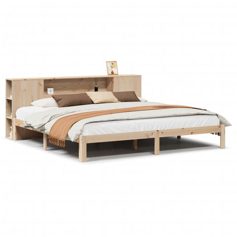 vidaXL Bookcase Bed without Mattress 200x200cm Solid Wood Pine