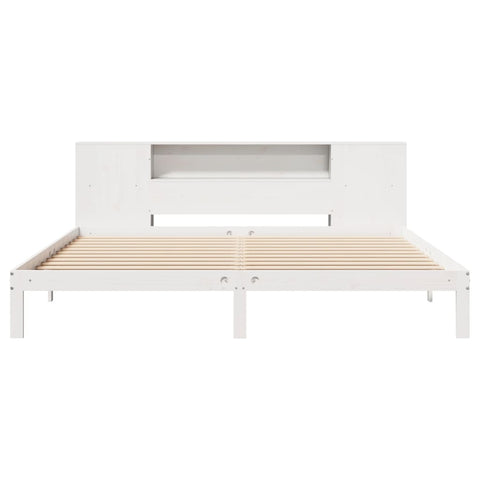 vidaXL Bookcase Bed without Mattress White 200x200cm Solid Wood Pine