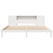 vidaXL Bookcase Bed without Mattress White 200x200cm Solid Wood Pine